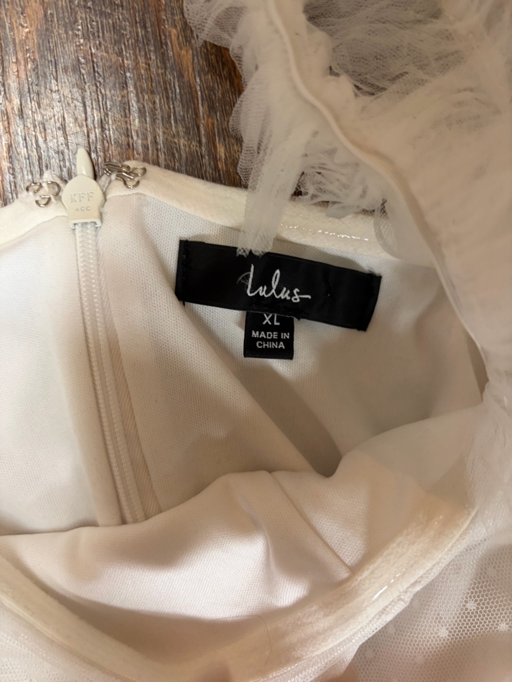 Lulu's White Midi Tulle Dress with Ruffled Straps - Picture 3 of 4